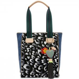 Consuela Blue Jag Zipper Tote